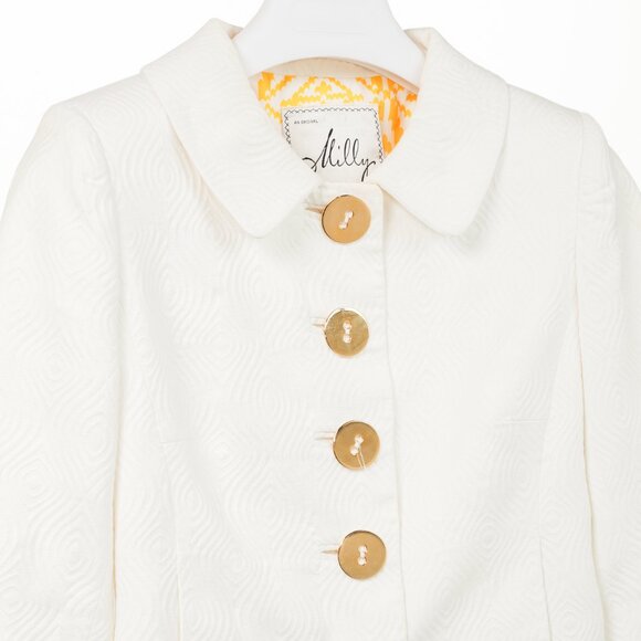 Milly SS/08 Runway White Cotton-Jacquard Cropped Jacket - Picture 4 of 11